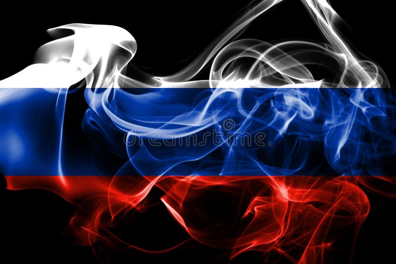 Национальный флаг России сделал от покрашенного изолированного дыма на черной предпосылке стоковое изображение Национальный флаг России сделал от покрашенного изолированного дыма на черной предпосылке стоковое изображение
