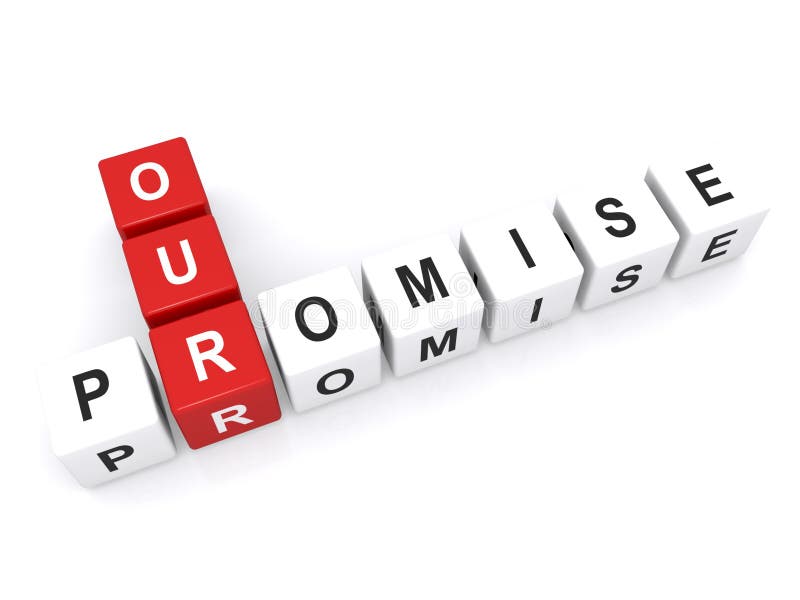 Наш знак обещания стоковое изображение. изображение насчитывающей ...