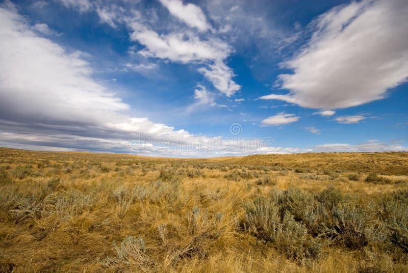 The flat land and endless sky of the prairie, central Wyoming. The flat land and endless sky of the prairie, central Wyoming.