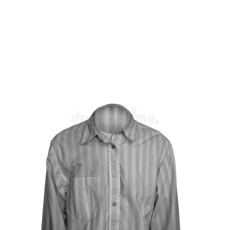 Invisible man isolated on pure white background. White formal button up shirt. Invisible man isolated on pure white background. White formal button up shirt.