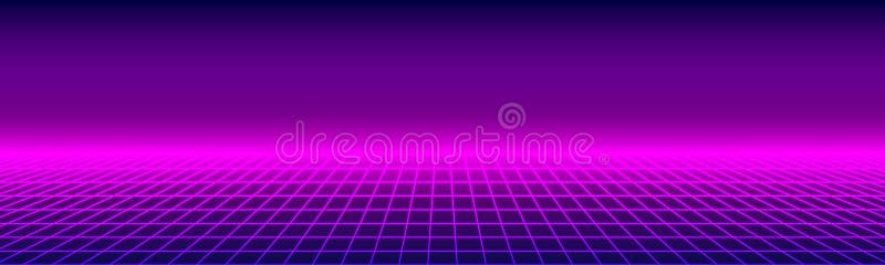 Неоновые лампы synthwave светящиеся строгают иллюстрация штока