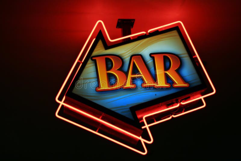 Las Vegas bar sign neon lights. Las Vegas bar sign neon lights