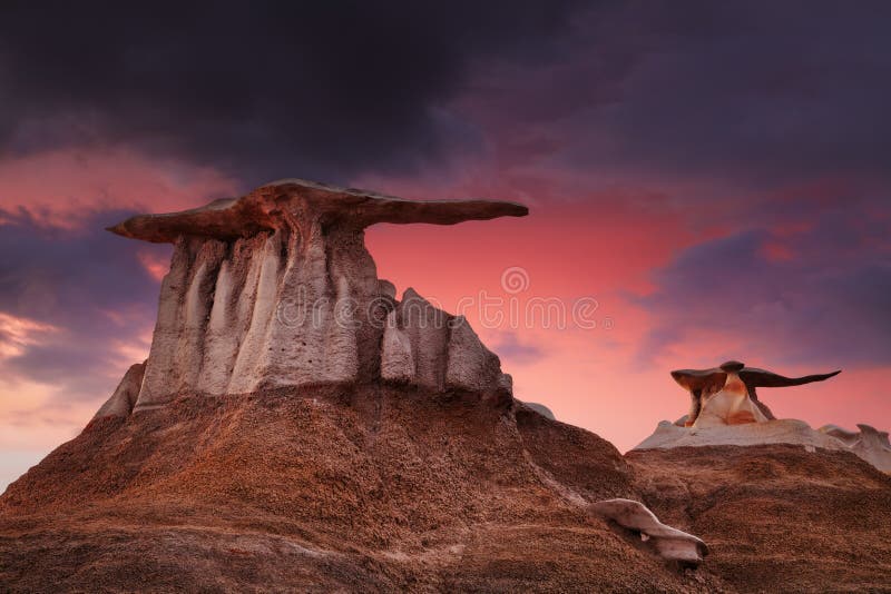 The Wings, bizarre rock formations in Bisti Badlands, New Mexico, USA. The Wings, bizarre rock formations in Bisti Badlands, New Mexico, USA