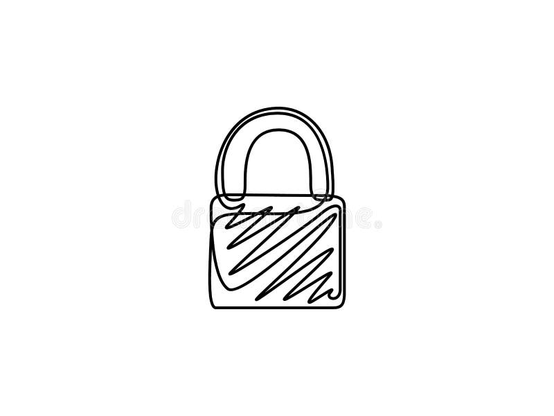 Непрерывная одна линия Padlock чертежа r иллюстрация вектора Непрерывная одна линия Padlock чертежа r иллюстрация вектора