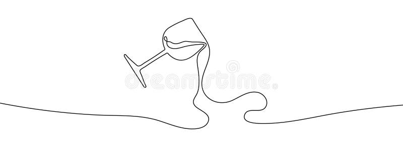 Continuous line drawing of wine glass. Wine glass linear icon. One line drawing background. Vector illustration. Wine glass continuous line icon. Continuous line drawing of wine glass. Wine glass linear icon. One line drawing background. Vector illustration. Wine glass continuous line icon