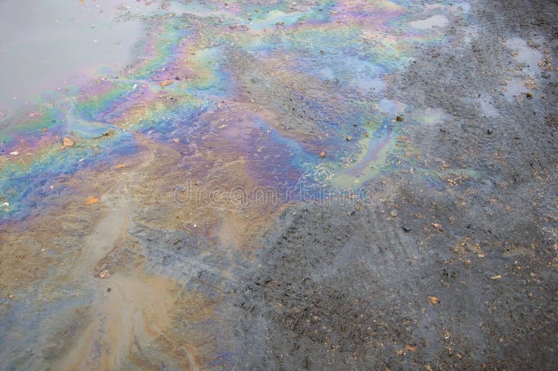 Background of an oil slick on the road. Background of an oil slick on the road.