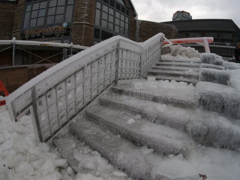 A massive ice storm hits Niagara Falls, Ontario  coating everything in a thick, beautiful but deadly layer of ice. A massive ice storm hits Niagara Falls, Ontario  coating everything in a thick, beautiful but deadly layer of ice