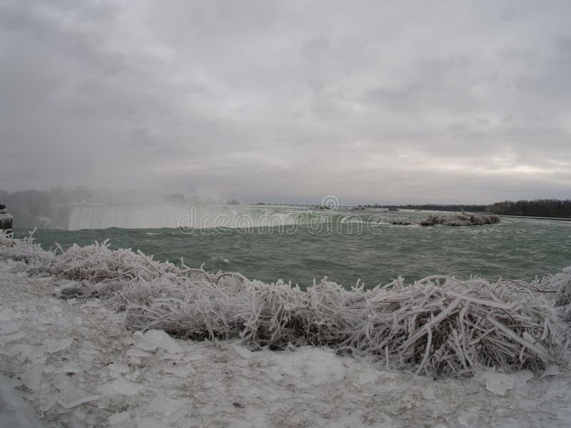 A massive ice storm hits Niagara Falls, Ontario  coating everything in a thick, beautiful but deadly layer of ice. A massive ice storm hits Niagara Falls, Ontario  coating everything in a thick, beautiful but deadly layer of ice