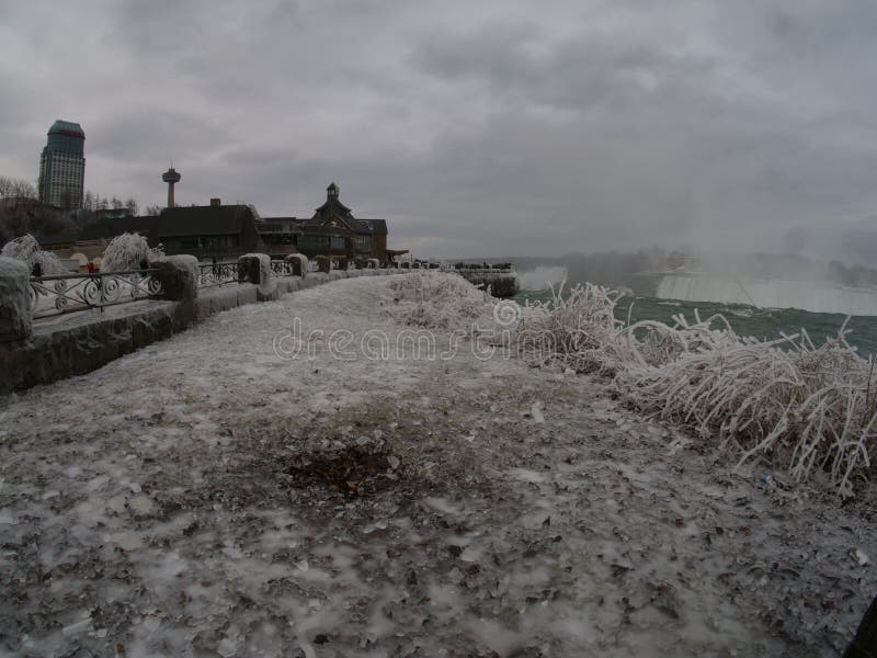 A massive ice storm hits Niagara Falls, Ontario  coating everything in a thick, beautiful but deadly layer of ice. A massive ice storm hits Niagara Falls, Ontario  coating everything in a thick, beautiful but deadly layer of ice