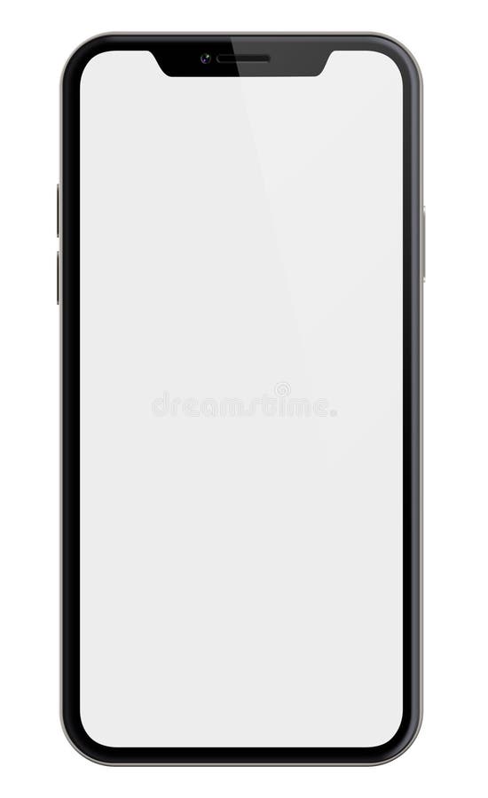 Новый smartphone подобный к iphone x изолировал при включенный путь клиппирования стоковые фотографии rf