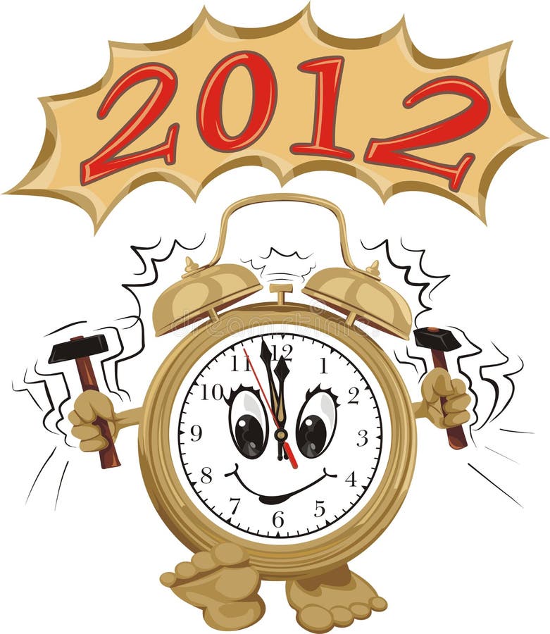 Новый Год 2012 будильника иллюстрация штока Новый Год 2012 будильника иллюстрация штока