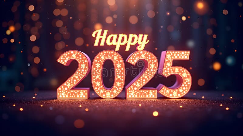 Новый 2025 год. праздничный трехмерный дизайн бесплатная иллюстрация