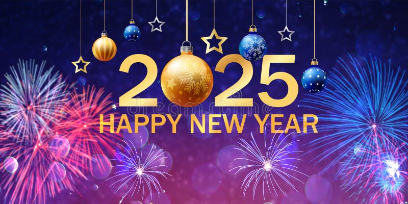 новый 2025 год празднование 2025 золотой номер и салют накануне с абстрактным акцентом иллюстрация штока