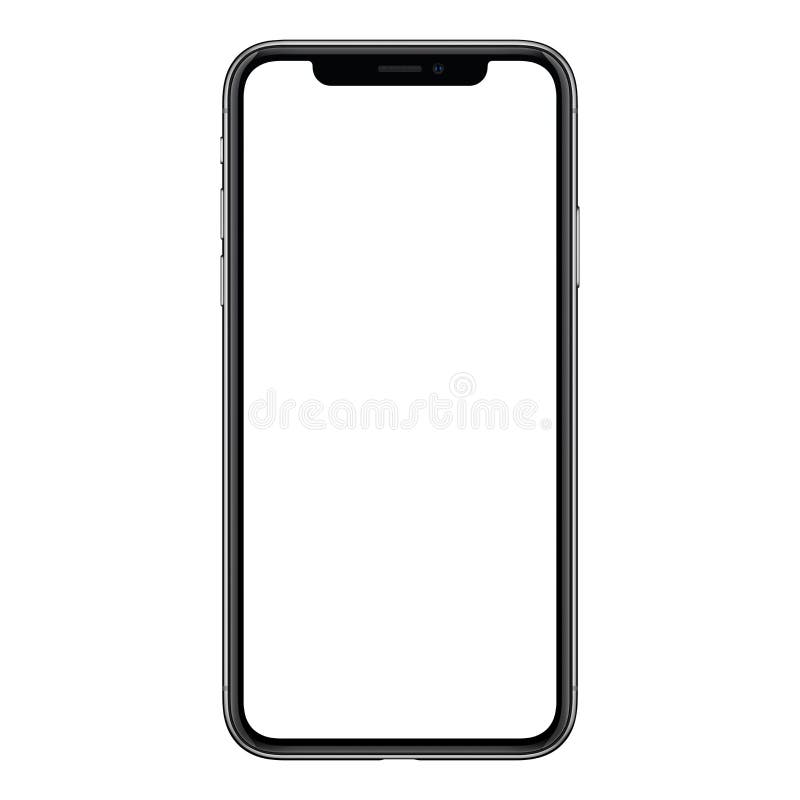 Новый современный frameless модель-макет smartphone при белый экран изолированный на белой предпосылке Новый современный frameless модель-макет smartphone при белый экран изолированный на белой предпосылке