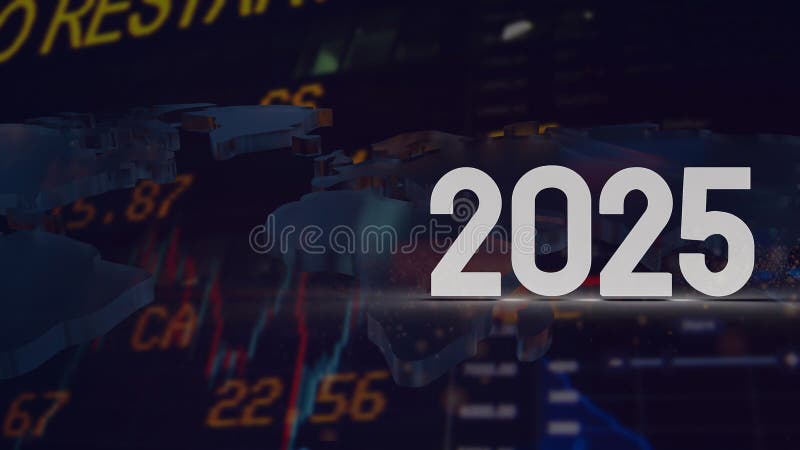номер 2025 для нового года или концепция празднования 3d. эти тенденции и события дают представление о том, что может произойти в 2025 году. прогресс в области технологий, непрерывные усилия по изменению устойчивости в мировой экономике и геополитическом ландшафте