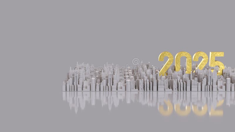 номер 2025 и город для бизнес-концепции 3d бесплатная иллюстрация
