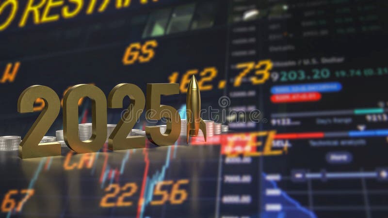 номер 2025 и ракета для бизнес-концепции 3d бесплатная иллюстрация