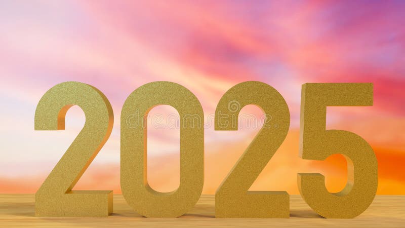 номер 2025 на деревянных столах для нового года или концепция празднования 3d рендеринг бесплатная иллюстрация