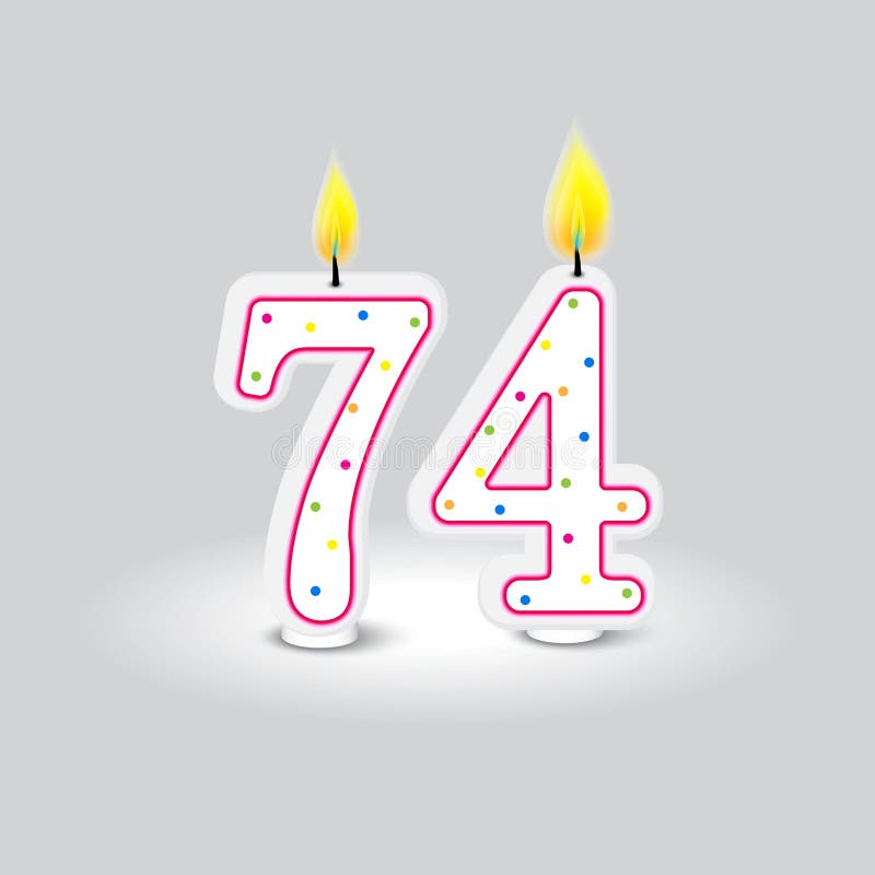 номера свечей. празднование семи четырех. яркие точки. свечение векторного огня. иллюстрация вектора