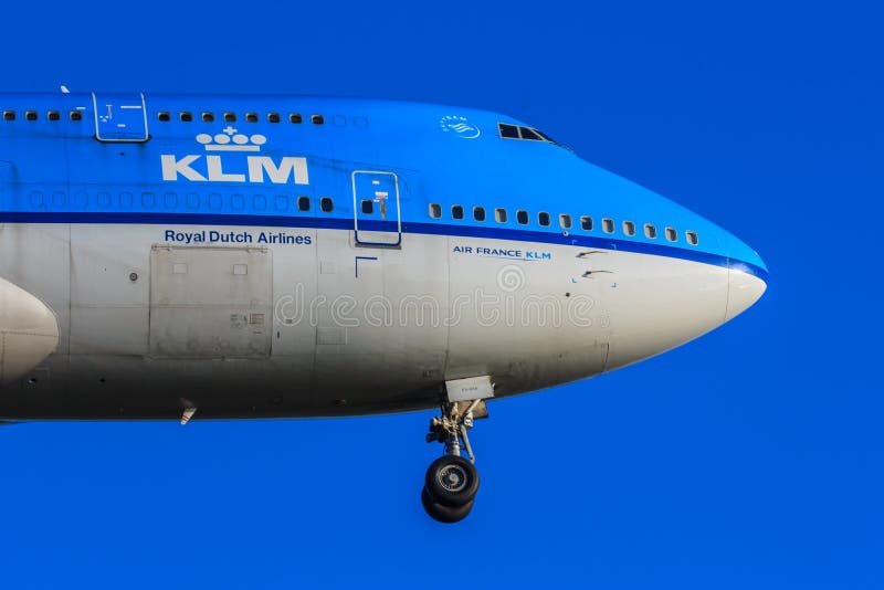 Нос KLM Боинга 747 стоковое изображение rf Нос KLM Боинга 747 стоковое изображение rf