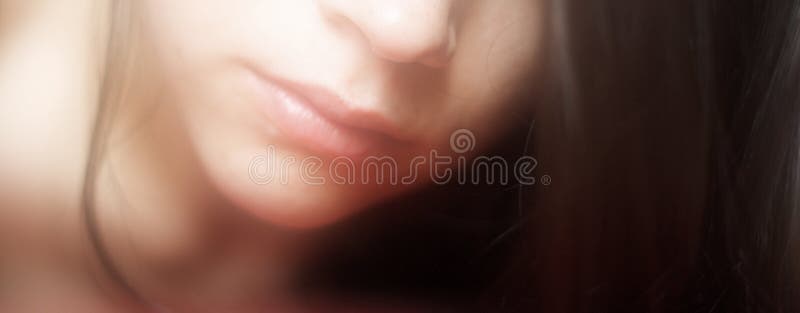 Woman face banner, nose and lips. Woman face banner, nose and lips