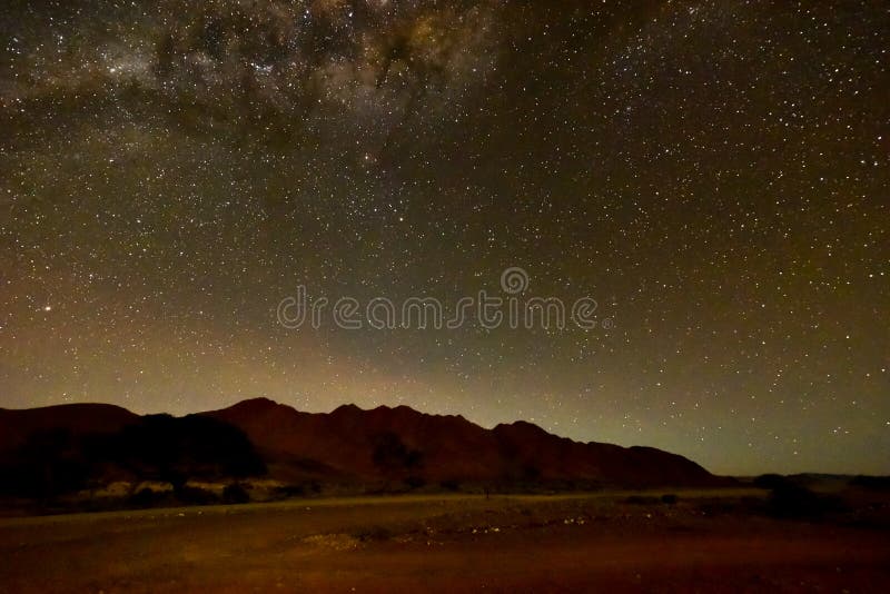 Stars in the night in the NamibRand Nature Reserve in Namibia. Stars in the night in the NamibRand Nature Reserve in Namibia