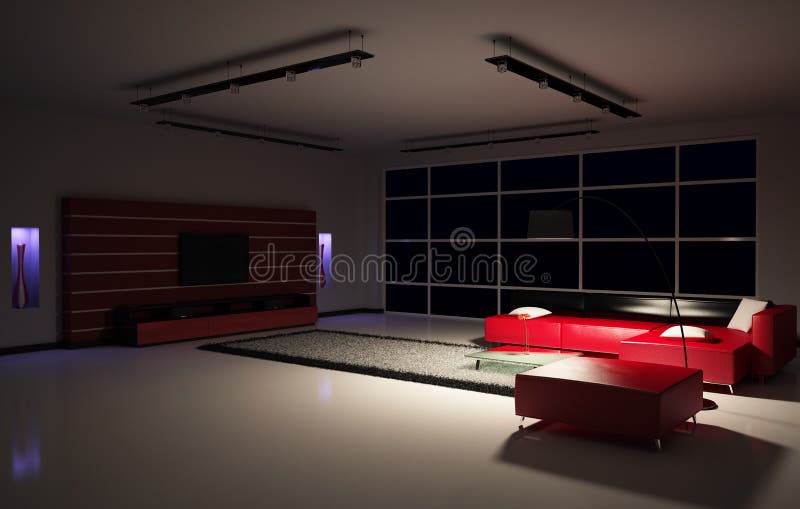 Modern Living room interior 3d render. Modern Living room interior 3d render