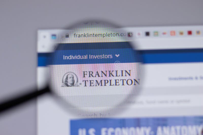Нью-Йорк США 18-ое марта 2021 : Значок логотипа инвестиционной компании templeton Франклина в редакционной статье иллюстративной с стоковые фотографии rf