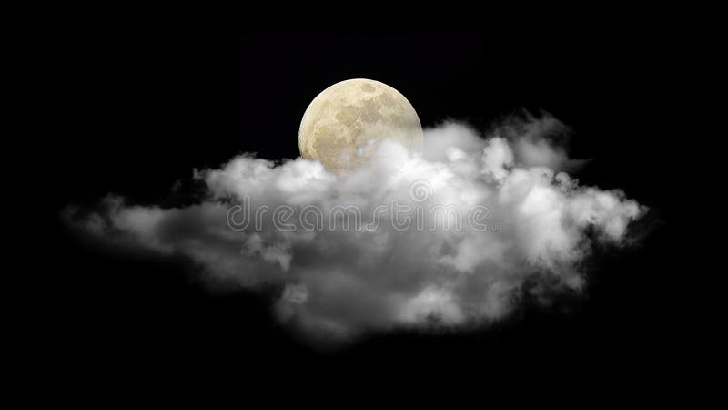 Облака с луной на черноте