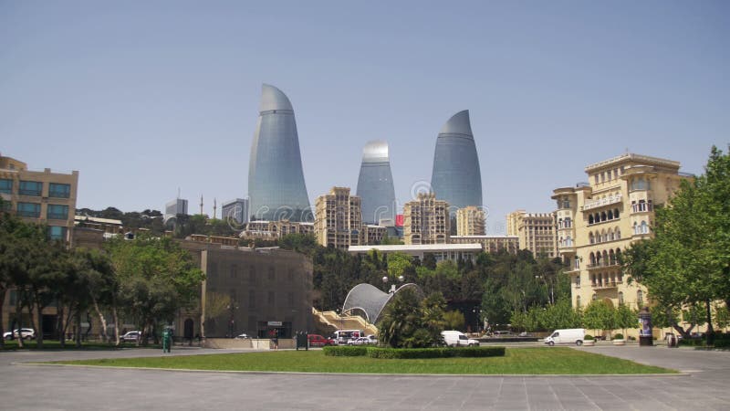 Обваловка Баку, взгляд пламени возвышается, Азербайджан