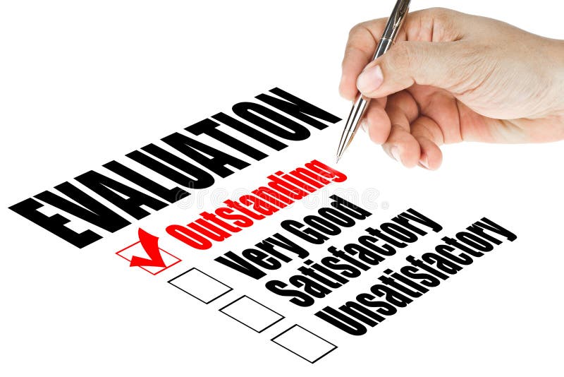 Evaluation quality survey on white background. Evaluation quality survey on white background