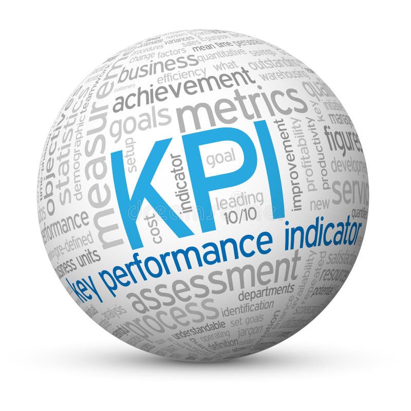 Облако бирки KPI составило карту на сферу иллюстрация вектора Облако бирки KPI составило карту на сферу иллюстрация вектора