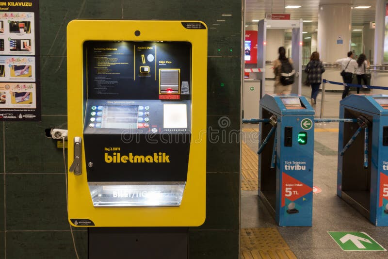 Lightened Metro Ticket Machine Ready For Making Tickets. Lightened Metro Ticket Machine Ready For Making Tickets