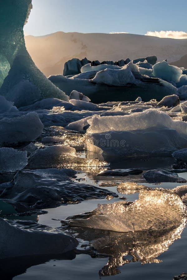 Beautiful lightened icebergs in the Jökulsárlón Glacier Lagoon, Iceland. Beautiful lightened icebergs in the Jökulsárlón Glacier Lagoon, Iceland