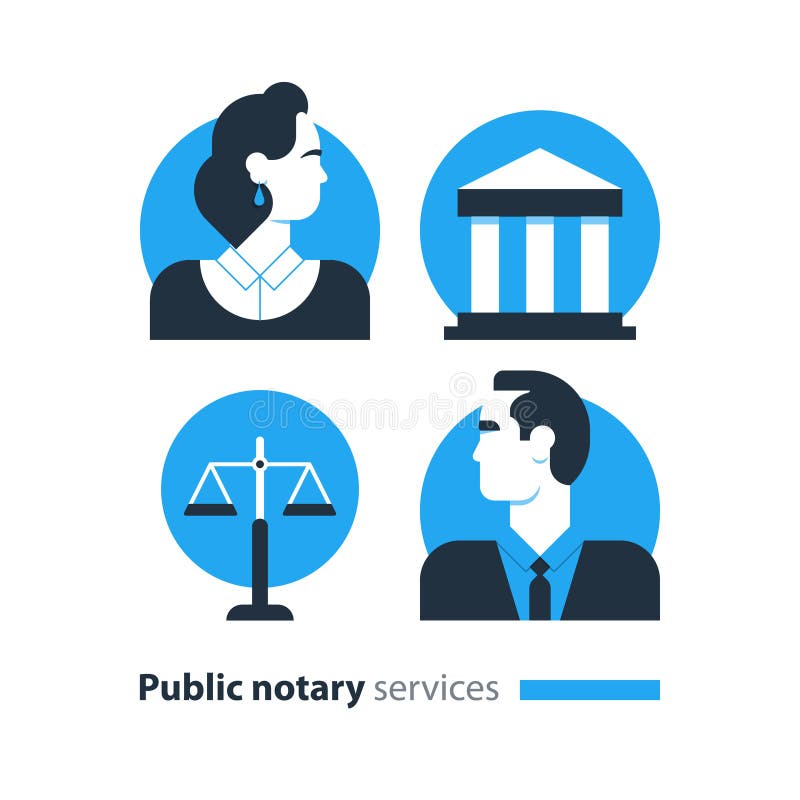 Flat design vector illustration. Public notary concept. Flat design vector illustration. Public notary concept