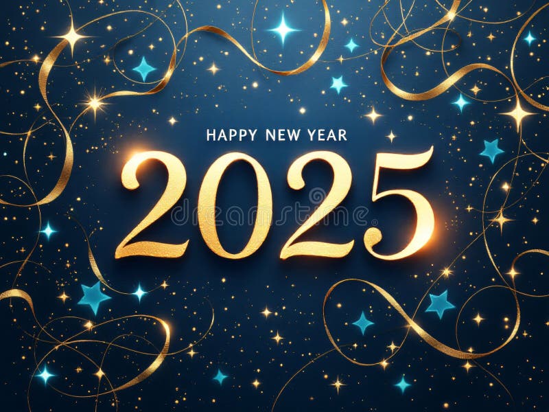 объявления о праздновании 2025 года : сочетание стиля и праздника иллюстрация вектора