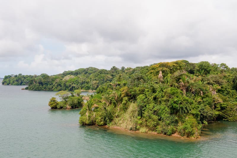 Aerial view of forested shoreline of Gatun lake, Panama canal, Central America. Aerial view of forested shoreline of Gatun lake, Panama canal, Central America.
