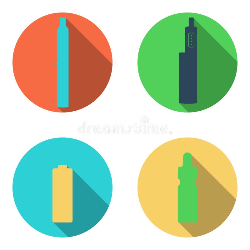 Округленные значки Vape установили на белую предпосылку бесплатная иллюстрация Округленные значки Vape установили на белую предпосылку бесплатная иллюстрация