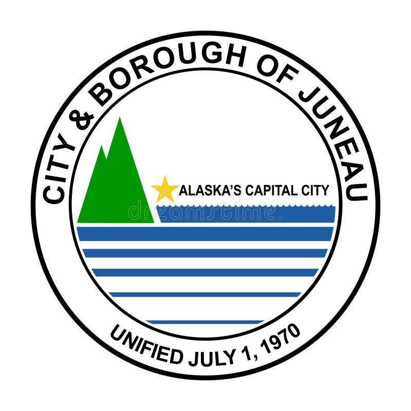 окружность значок города juneau вектор иллюстрации изолирован на фоне. столичный город в штате аляска. иллюстрация вектора