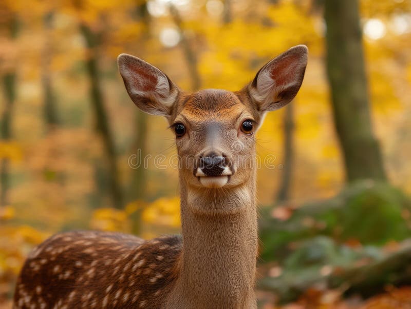 Олень в лесу CloseUp стоковая фотография rf