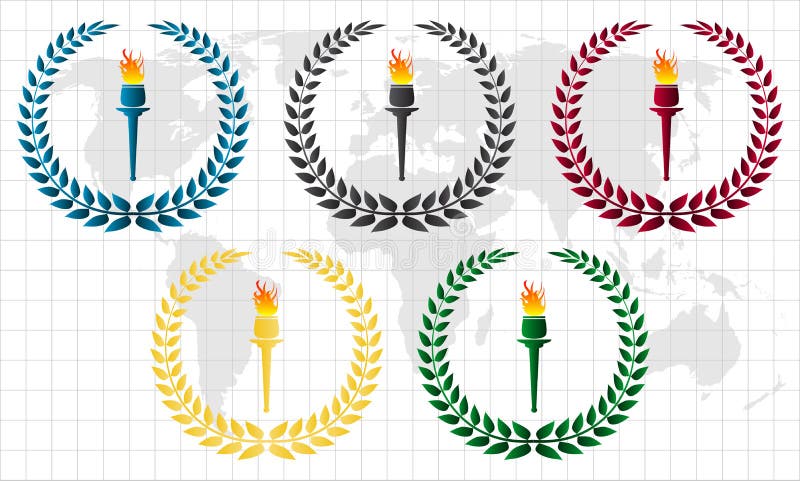 The olympic wreath vector Illustrations. The olympic wreath vector Illustrations