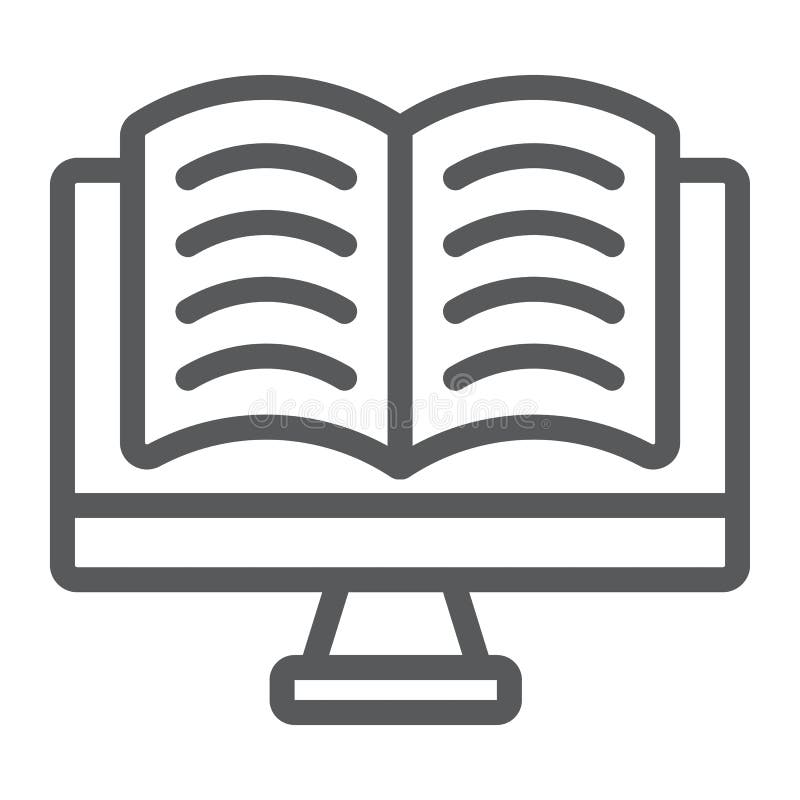 Онлайн линия значок чтения, учить e и образование бесплатная иллюстрация Онлайн линия значок чтения, учить e и образование бесплатная иллюстрация