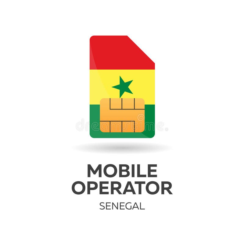 Оператор мобильной связи Сенегала Карточка SIM с флагом также вектор иллюстрации притяжки corel иллюстрация штока Оператор мобильной связи Сенегала Карточка SIM с флагом также вектор иллюстрации притяжки corel иллюстрация штока