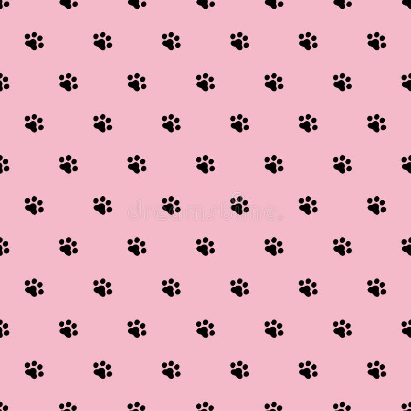 Cute simple seamless pattern with paw prints.