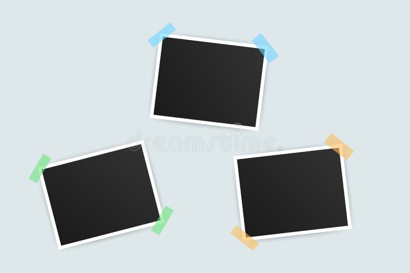 Photo frame mockup design. Realistic photograph with blank space for your image. Vector illustration.