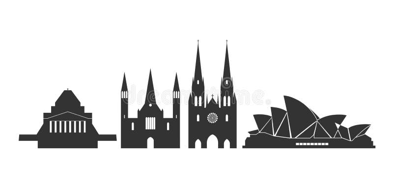Australia logo. Isolated Australian architecture on white background stock illustration