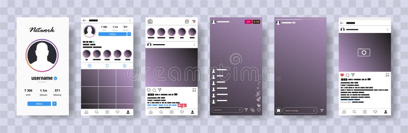 Mobile instagram mock-up stock illustration Mobile instagram mock-up stock illustration