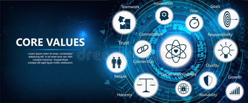 Core Values outline vector illustration Core Values outline vector illustration