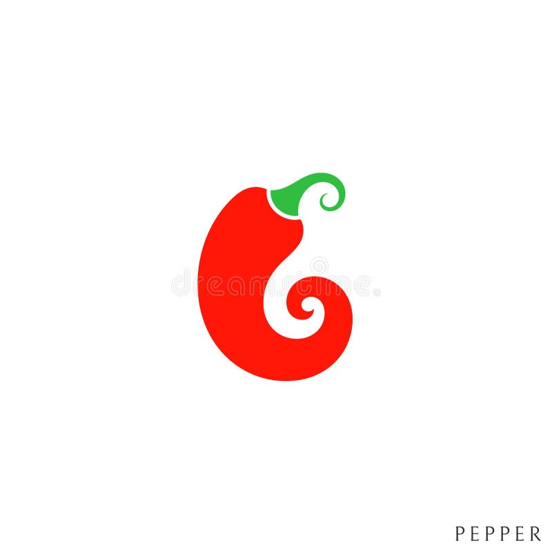 Chili pepper. Logo. Isolated vegetable on white background stock illustration