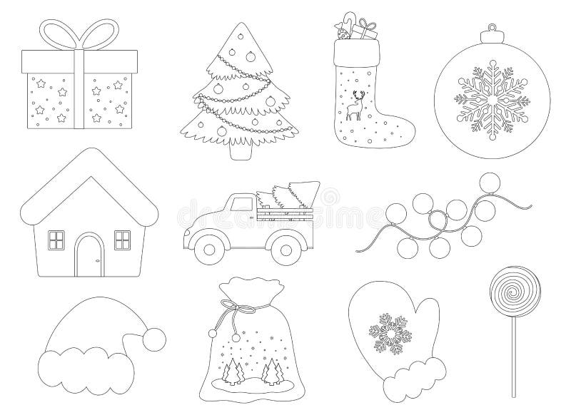 Christmas New Year Coloring Vector Illustration Stock Illustration